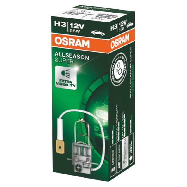 Лампа Osram H3 Allseason (12 В, 55 Вт, +30%)
