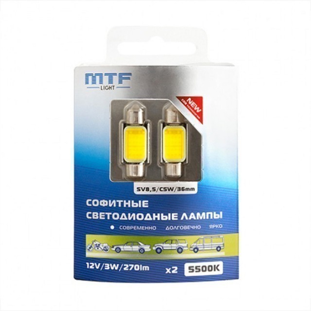 Светодиодные лампы MTF C5W COB (5500К, 2 шт)