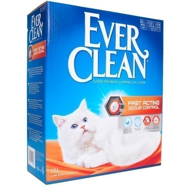 Наполнитель кошачьего туалета Ever Clean Fast Acting (глиняный, 10,0 кг, 10 л, свежесть)