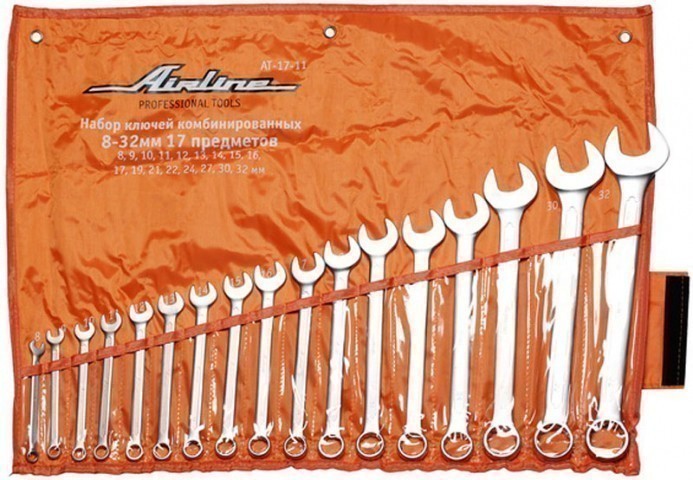 Набор комбинированных ключей AirLine 17 шт, 8-32