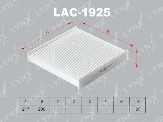 Фильтр салонный LYNXauto LAC-1925 (CU 22 011)