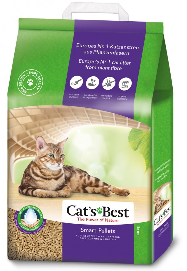 Наполнитель кошачьего туалета Cats Best Smart Pellets (древесный, 10,0 кг, 20 л, без запаха)