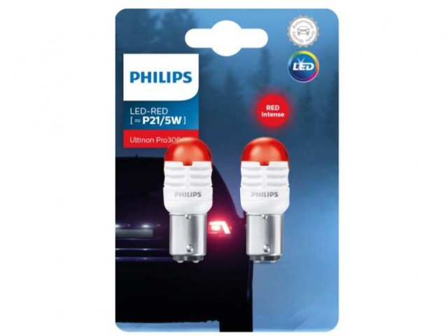 Светодиодные лампы Philips P21/5W Ultinon Pro3000 LED (красный, 2 шт)