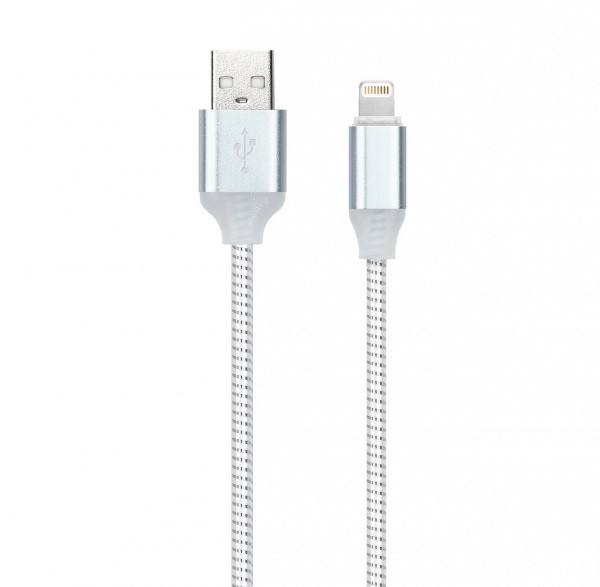 Кабель зарядки Smartbuy 512 Illuminate USB - iPhone (2,1 А, 1 м, белый)