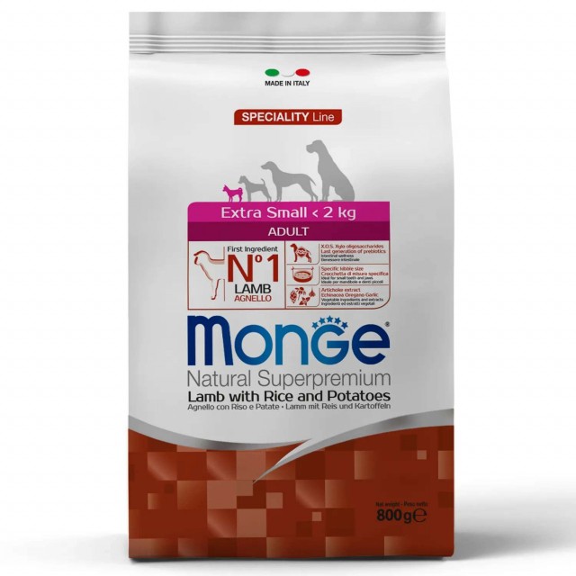 Сухой корм для собак Monge Specialty Line - Extra Small Adult Lamb (0,8 кг)