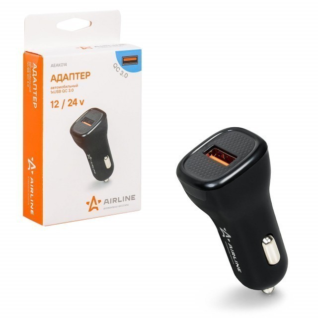 Адаптер USB автомобильный AirLine K014 (1 USВ)