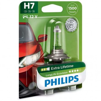 Лампа Philips H7 LongLife EcoVision (12 В, 55 Вт, блистер)