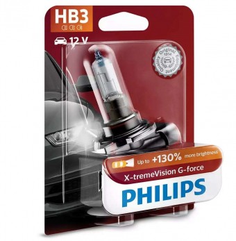 Лампа Philips HB3 X-tremeVision G-force (12 В, 65 Вт, +130%, блистер)