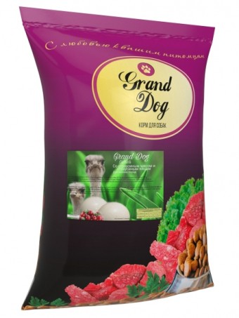 Сухой корм для собак Grand Dog Ostrich Mini, с мясом страуса и яйцом (10 кг)