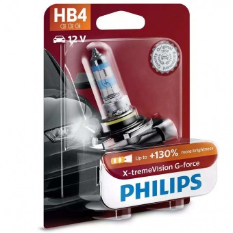 Лампа Philips HB4 X-tremeVision G-force (12 В, 55 Вт, +130%, блистер)