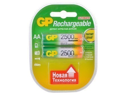 Аккумуляторы AA (R06) GP Rechargeable 2500 (блистер, 2 шт)