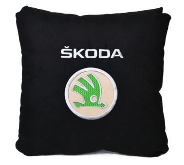 Подушка замшевая Skoda (А18 - черная)