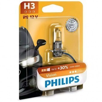 Лампа Philips H3 Vision (12 В, 55 Вт, +30%, блистер)