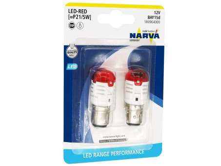 Светодиодные лампы Narva P21/5W Range Performance LED (красный, 2 шт)