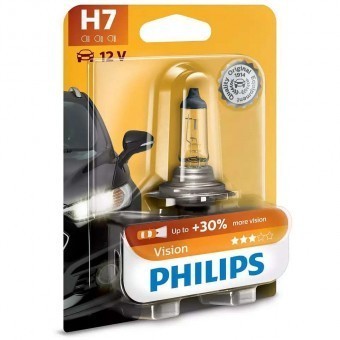 Лампа Philips H7 Vision (12 В, 55 Вт, +30%, блистер)