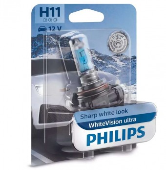 Лампа Philips H11 WhiteVision Ultra (12 В, 55 Вт, блистер)