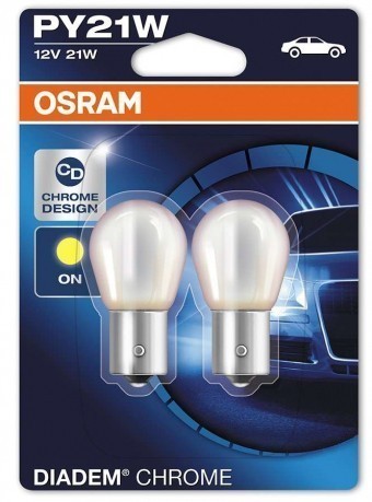 Лампы Osram PY21W Diadem Chrome (12 В, оранжевая, блистер, 2 шт)