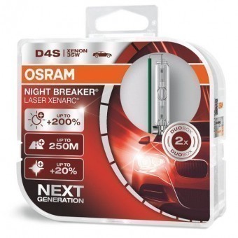 Ксеноновые лампы Osram D4S Xenarc Night Breaker Laser 4500K (+200%, 2 шт)