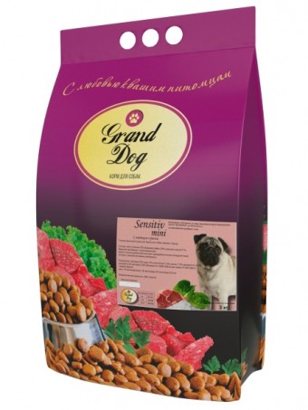 Сухой корм для собак Grand Dog Sensitive Mini, ягненок и рис (3 кг)