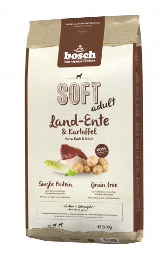 Полувлажный корм для собак Bosch Soft Adult с уткой и картофелем (12,5 кг)