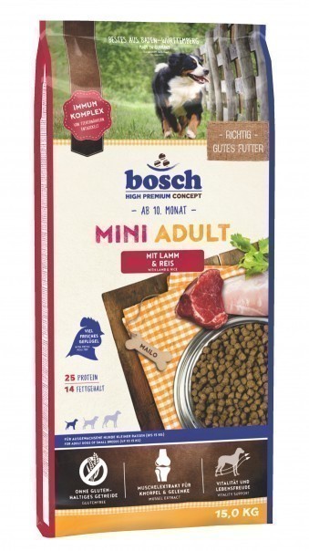 Сухой корм для собак Bosch Mini Adult, ягненок и рис (15 кг)