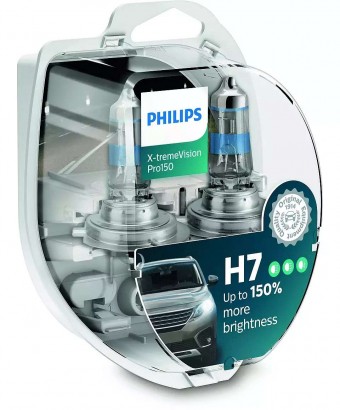 Лампы Philips H7 X-tremeVision Pro150 (12 В, 55 Вт, +150%, блистер, 2 шт)