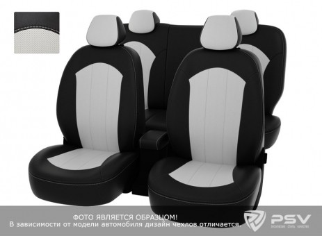 Чехлы Ford Mondeo V 2014-> (Titanium) черно-белая экокожа "Оригинал"