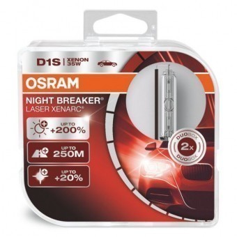 Ксеноновые лампы Osram D1S Xenarc Night Breaker Laser 4500K (+200%, 2 шт)