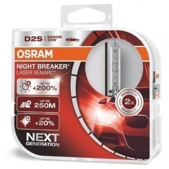Ксеноновые лампы Osram D2S Xenarc Night Breaker Laser 4500K (+200%, 2 шт)