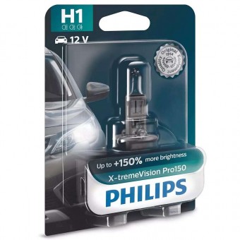 Лампа Philips H1 X-tremeVision Pro150 (12 В, 55 Вт, +150%, блистер)