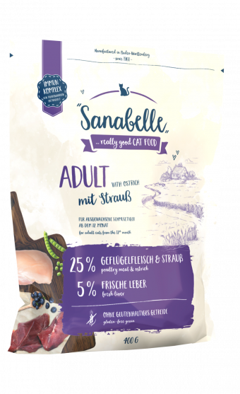 Сухой корм для кошек Sanabelle Adult, со страусом (0,4 кг)