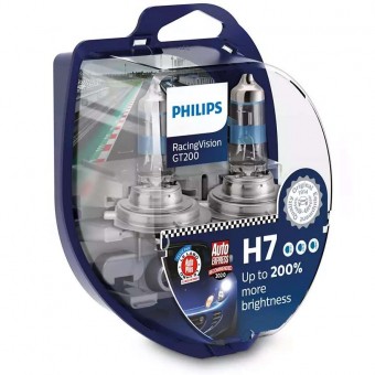 Лампы Philips H7 RasingVision GT200 (12 В, 55 Вт, +200%, блистер, 2 шт)