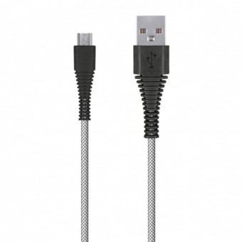 Кабель зарядки Smartbuy 12 Carbon USB - MicroUSB (2,1 А, 1 м, белый)