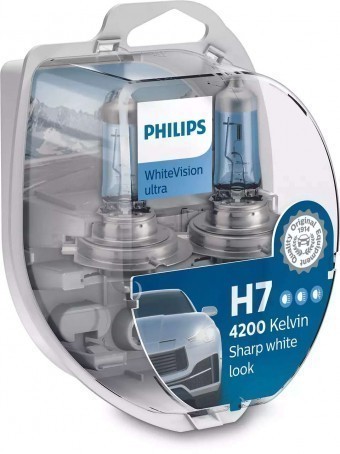 Лампы Philips H7 WhiteVision Ultra (12 В, 55 Вт, блистер, 2 шт)