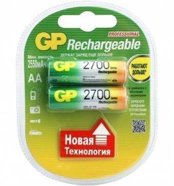 Аккумуляторы AA (R06) GP Rechargeable 2700 (блистер, 2 шт)