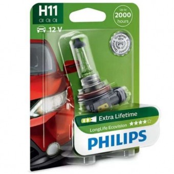 Лампа Philips H11 LongLife EcoVision (12 В, 55 Вт, блистер)