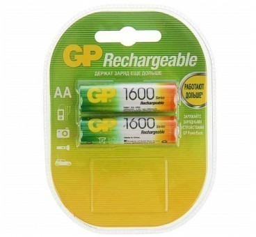 Аккумуляторы AA (R06) GP Rechargeable 1600 (блистер, 2 шт)