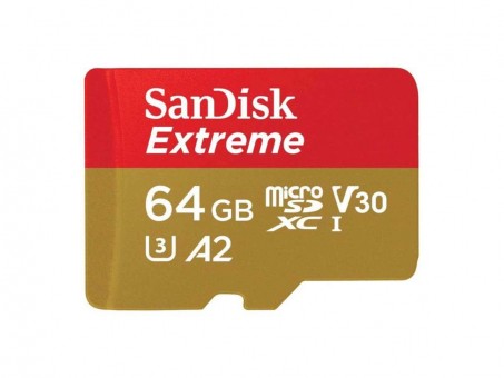 Карта памяти microSD SanDisk Extreme 64 Gb (class 10, U3)
