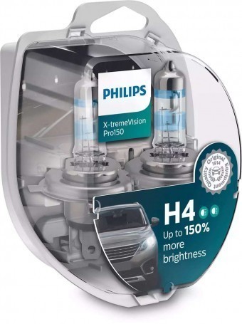Лампы Philips H4 X-tremeVision Pro150 (12 В, 55/60 Вт, +150%, блистер, 2 шт)