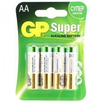 Батарейки AA (LR06) GP Super (блистер, 4 шт)