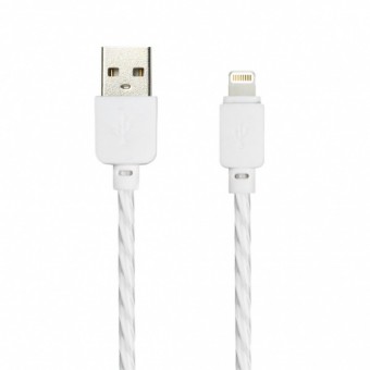 Кабель зарядки Smartbuy 512 Siliсone USB - iPhone (2,1 А, 1 м, белый)