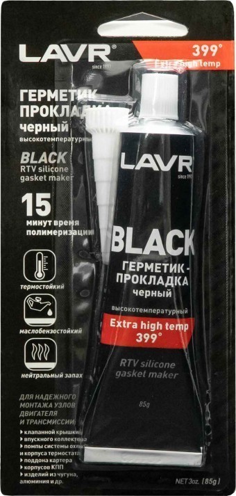 Lavr Ln1738 Герметик-прокладка высокотемпературный (черный, 85 г)