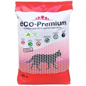 Наполнитель кошачьего туалета ECO Premium (древесный, 20,2 кг, 55 л, алоэ)