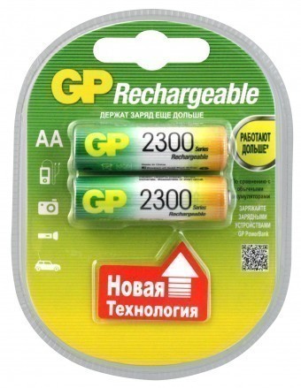 Аккумуляторы AA (R06) GP Rechargeable 2300 (блистер, 2 шт)