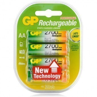 Аккумуляторы AA (R06) GP Rechargeable 2700 (блистер, 4 шт)