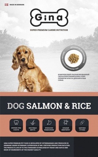 Сухой корм для собак Gina Dog Salmon & Rice (18 кг)