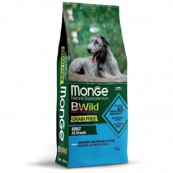 Сухой корм для собак Monge BWild Grain Free - Adult Acciughe (беззерновой, 12 кг)