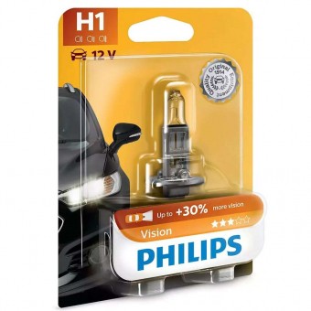 Лампа Philips H1 Vision (12 В, 55 Вт, +30%, блистер)
