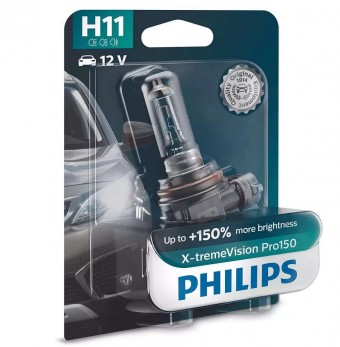 Лампа Philips H11 X-tremeVision Pro150 (12 В, 55 Вт, +150%, блистер)
