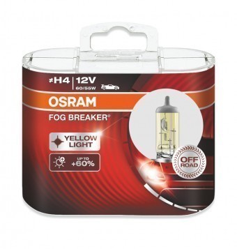 Лампы Osram H4 Fog Breaker (12 В, 55/60 Вт, +60%, блистер, 2 шт)